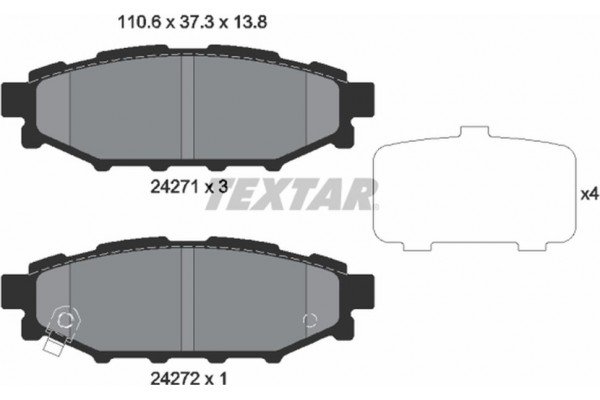 Textar Σετ τακάκια, Δισκόφρενα - 2427101 Textar Σετ τακάκια, Δισκόφρενα - 2427101