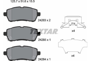 Textar Σετ τακάκια, Δισκόφρενα - 2428303