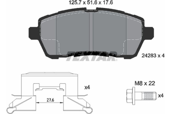 Textar Σετ τακάκια, Δισκόφρενα - 2428302