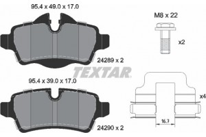 Textar Σετ τακάκια, Δισκόφρενα - 2428901