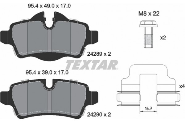 Textar Σετ τακάκια, Δισκόφρενα - 2428901 Textar Σετ τακάκια, Δισκόφρενα - 2428901