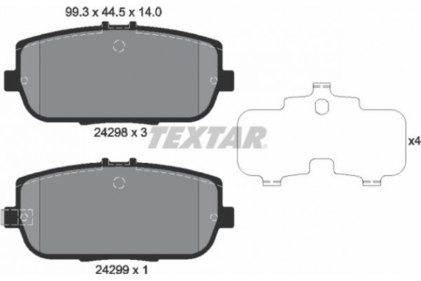 Textar Σετ τακάκια, Δισκόφρενα - 2429801