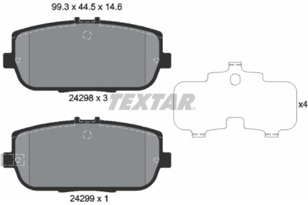Textar Σετ τακάκια, Δισκόφρενα - 2429801 Textar Σετ τακάκια, Δισκόφρενα - 2429801