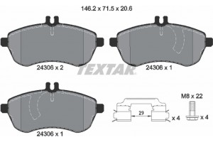 Textar Σετ τακάκια, Δισκόφρενα - 2430602