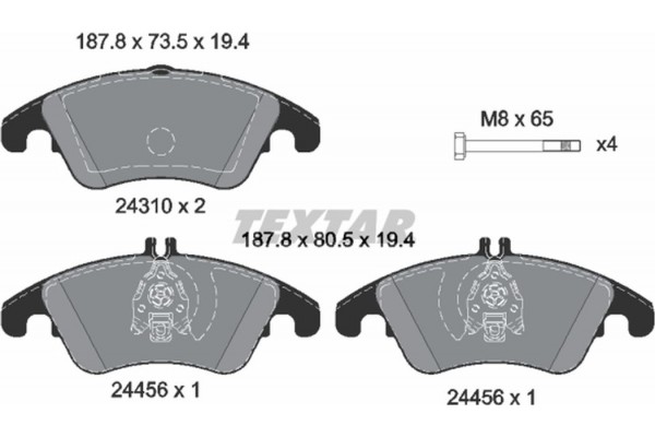 Textar Σετ τακάκια, Δισκόφρενα - 2431001 Textar Σετ τακάκια, Δισκόφρενα - 2431001