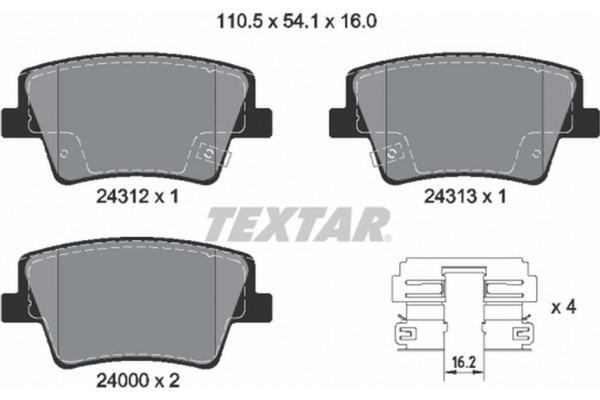 Textar Σετ τακάκια, Δισκόφρενα - 2431201