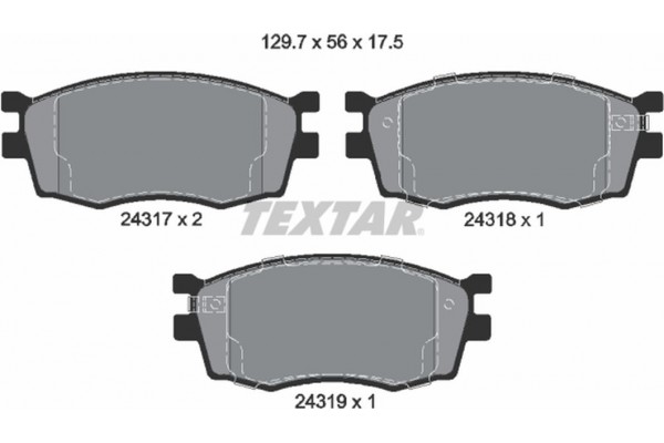 Textar Σετ τακάκια, Δισκόφρενα - 2431701 Textar Σετ τακάκια, Δισκόφρενα - 2431701