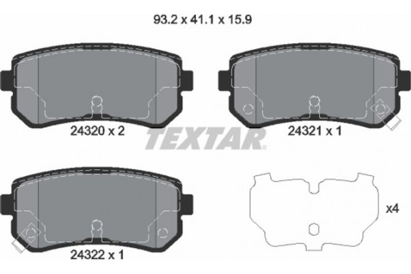 Textar Σετ τακάκια, Δισκόφρενα - 2432001