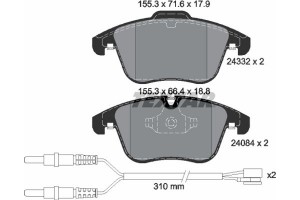 Textar Σετ τακάκια, Δισκόφρενα - 2433201