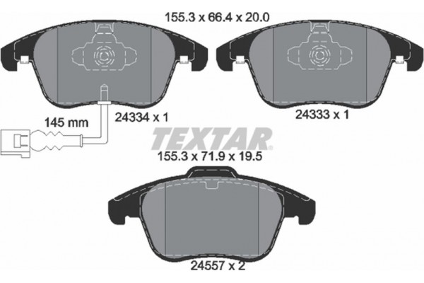 Textar Σετ τακάκια, Δισκόφρενα - 2433401