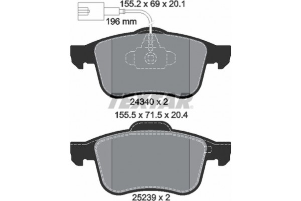 Textar Σετ τακάκια, Δισκόφρενα - 2434001 Textar Σετ τακάκια, Δισκόφρενα - 2434001