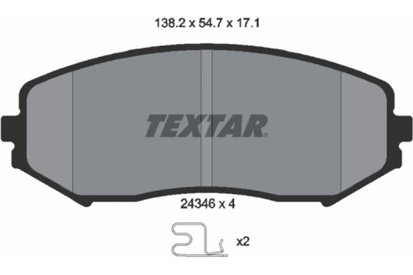Textar Σετ τακάκια, Δισκόφρενα - 2434601