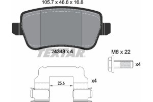Textar Σετ τακάκια, Δισκόφρενα - 2434802