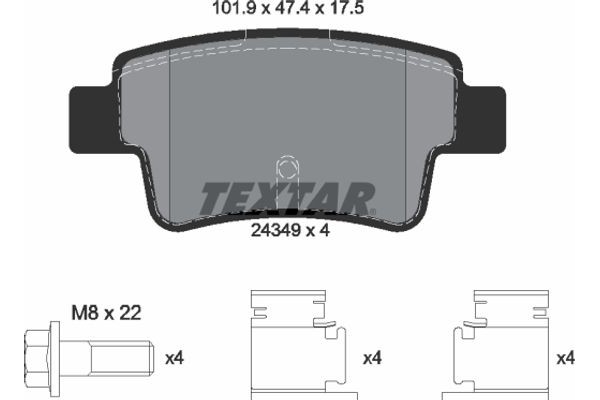 Textar Σετ τακάκια, Δισκόφρενα - 2434901