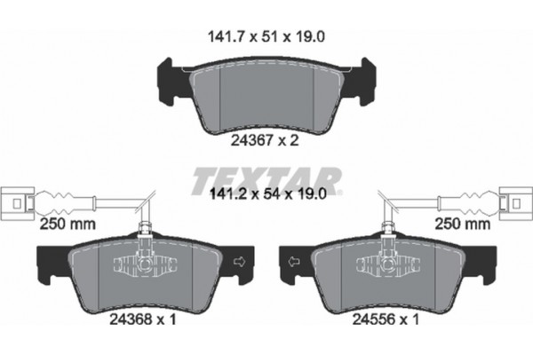 Textar Σετ τακάκια, Δισκόφρενα - 2436701 Textar Σετ τακάκια, Δισκόφρενα - 2436701
