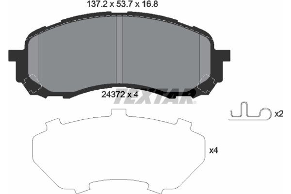 Textar Σετ τακάκια, Δισκόφρενα - 2437201