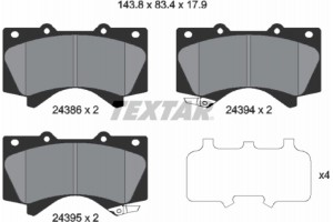 Textar Σετ τακάκια, Δισκόφρενα - 2438601
