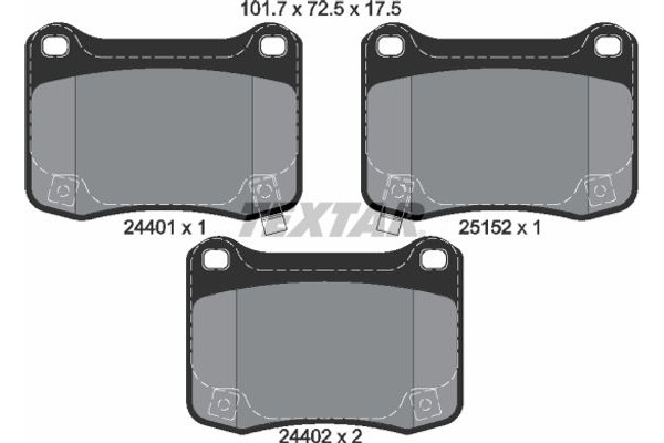 Textar Σετ τακάκια, Δισκόφρενα - 2440101