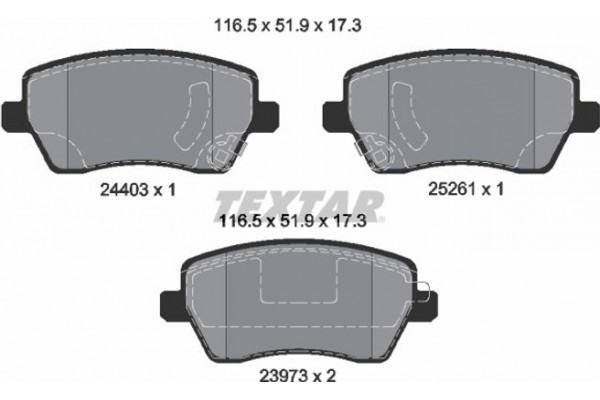 Textar Σετ τακάκια, Δισκόφρενα - 2440301