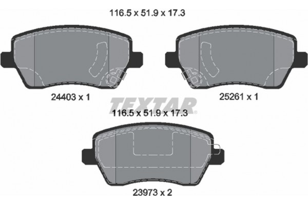 Textar Σετ τακάκια, Δισκόφρενα - 2440301 Textar Σετ τακάκια, Δισκόφρενα - 2440301