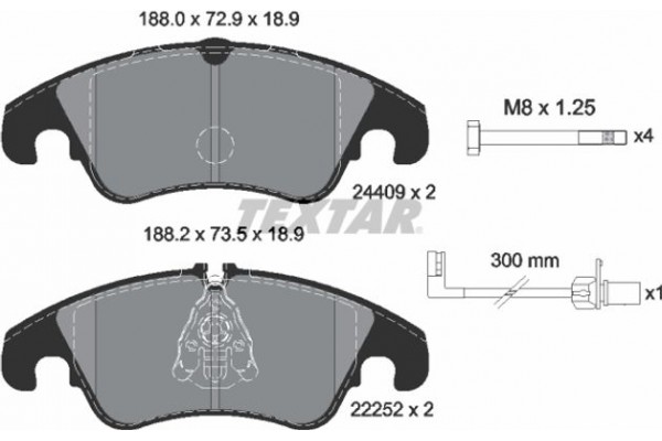 Textar Σετ τακάκια, Δισκόφρενα - 2440903