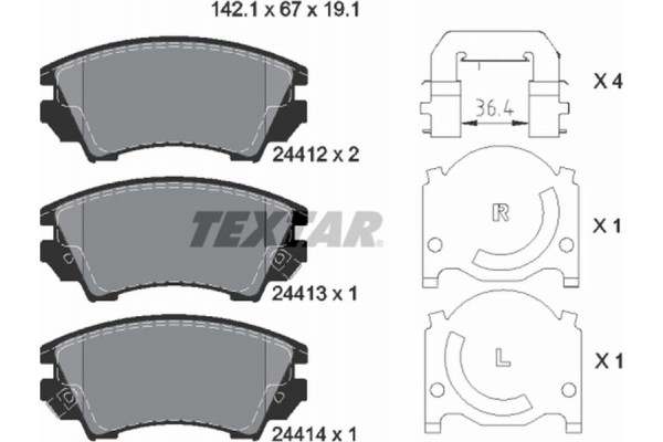 Textar Σετ τακάκια, Δισκόφρενα - 2441201 Textar Σετ τακάκια, Δισκόφρενα - 2441201