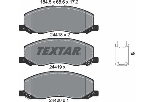 Textar Σετ τακάκια, Δισκόφρενα - 2441801