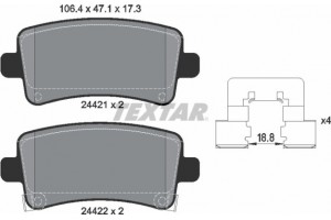 Textar Σετ τακάκια, Δισκόφρενα - 2442101