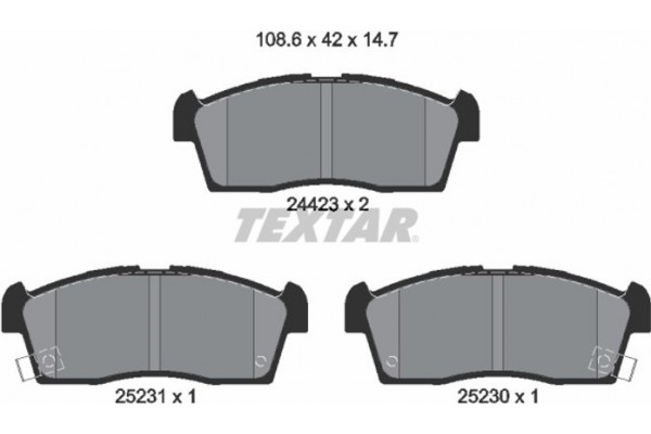 Textar Σετ τακάκια, Δισκόφρενα - 2442302