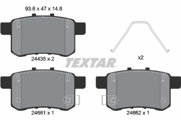 Textar Σετ τακάκια, Δισκόφρενα - 2443501