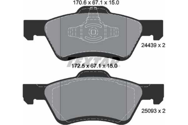 Textar Σετ τακάκια, Δισκόφρενα - 2443901 Textar Σετ τακάκια, Δισκόφρενα - 2443901