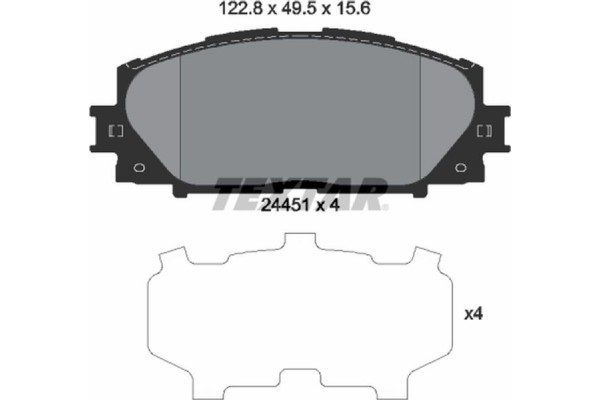 Textar Σετ τακάκια, Δισκόφρενα - 2445101