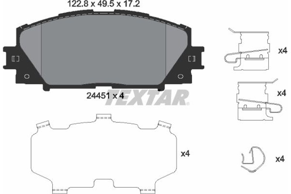 Textar Σετ τακάκια, Δισκόφρενα - 2445103