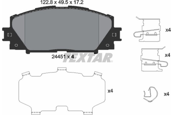 Textar Σετ τακάκια, Δισκόφρενα - 2445103