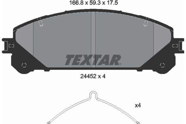 Textar Σετ τακάκια, Δισκόφρενα - 2445201