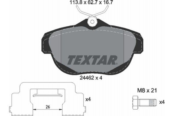 Textar Σετ τακάκια, Δισκόφρενα - 2446201 Textar Σετ τακάκια, Δισκόφρενα - 2446201