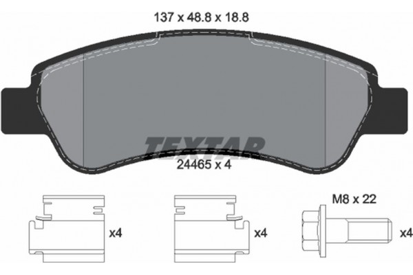 Textar Σετ τακάκια, Δισκόφρενα - 2446501 Textar Σετ τακάκια, Δισκόφρενα - 2446501