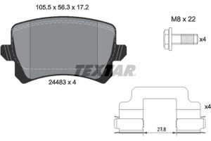 Textar Σετ τακάκια, Δισκόφρενα - 2448302