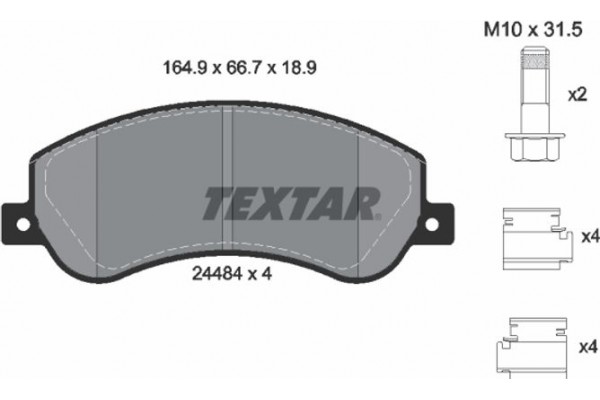 Textar Σετ τακάκια, Δισκόφρενα - 2448404