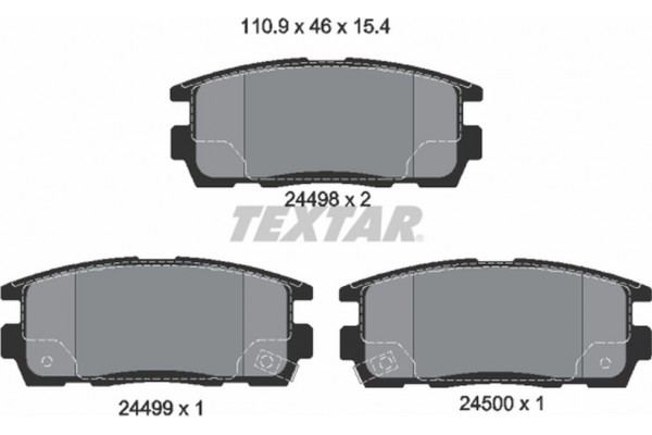 Textar Σετ τακάκια, Δισκόφρενα - 2449801