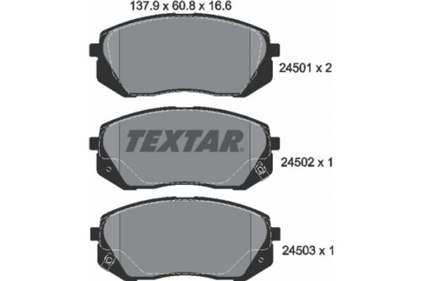 Textar Σετ τακάκια, Δισκόφρενα - 2450101