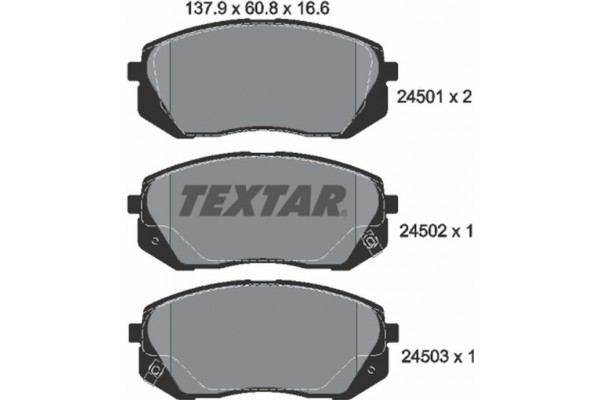 Textar Σετ τακάκια, Δισκόφρενα - 2450101