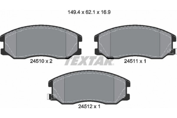 Textar Σετ τακάκια, Δισκόφρενα - 2451001