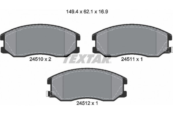 Textar Σετ τακάκια, Δισκόφρενα - 2451001 Textar Σετ τακάκια, Δισκόφρενα - 2451001