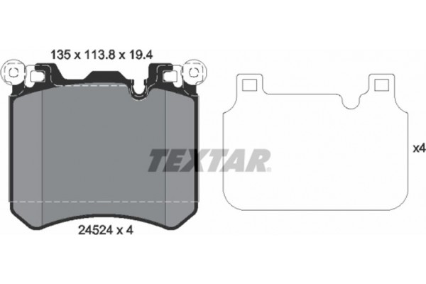 Textar Σετ τακάκια, Δισκόφρενα - 2452401