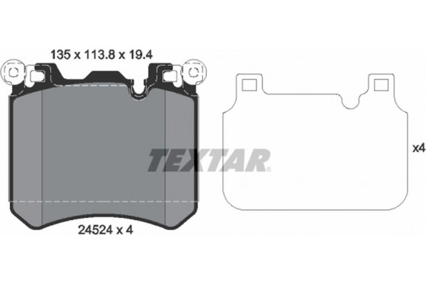 Textar Σετ τακάκια, Δισκόφρενα - 2452401 Textar Σετ τακάκια, Δισκόφρενα - 2452401