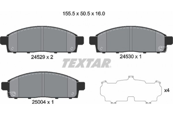 Textar Σετ τακάκια, Δισκόφρενα - 2452901