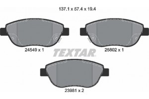 Textar Σετ τακάκια, Δισκόφρενα - 2454901