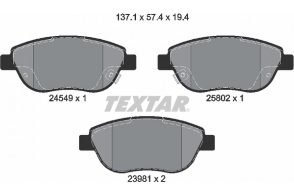 Textar Σετ τακάκια, Δισκόφρενα - 2454901 Textar Σετ τακάκια, Δισκόφρενα - 2454901