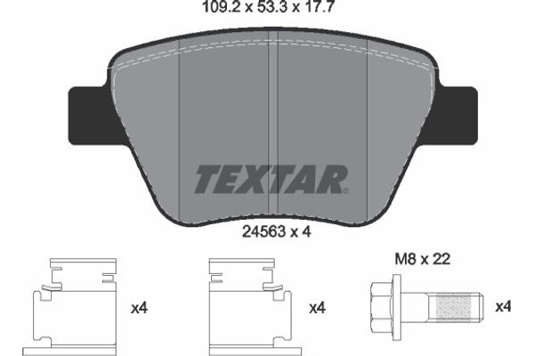 Textar Σετ τακάκια, Δισκόφρενα - 2456301